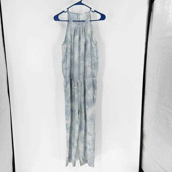 Cloth & Stone dip died tie dye blue light weight summer sleeveless jumpsuit - Picture 1 of 13